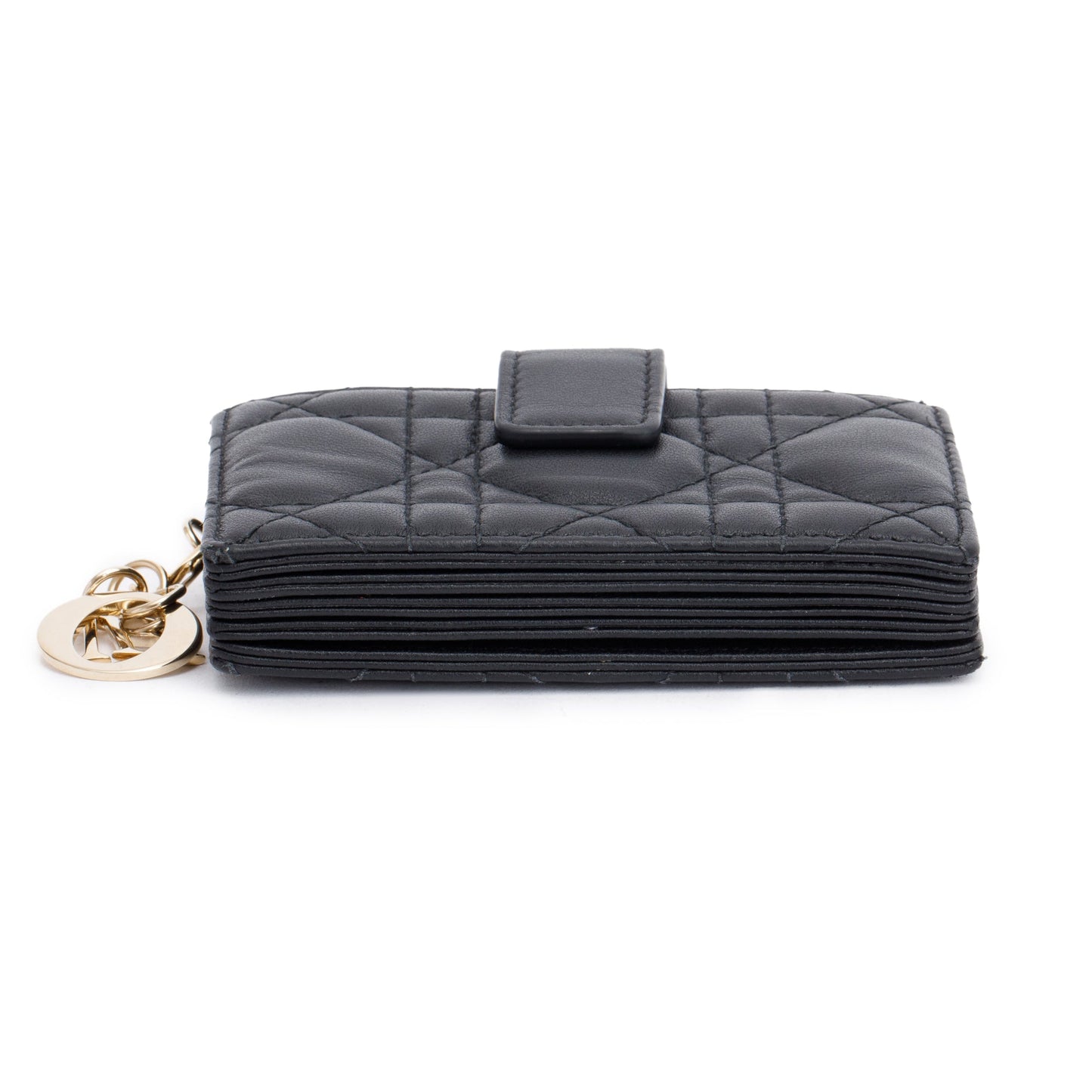 Christian Dior 2022 Black Cannage Leather Lady Dior Jasmin Card Holder