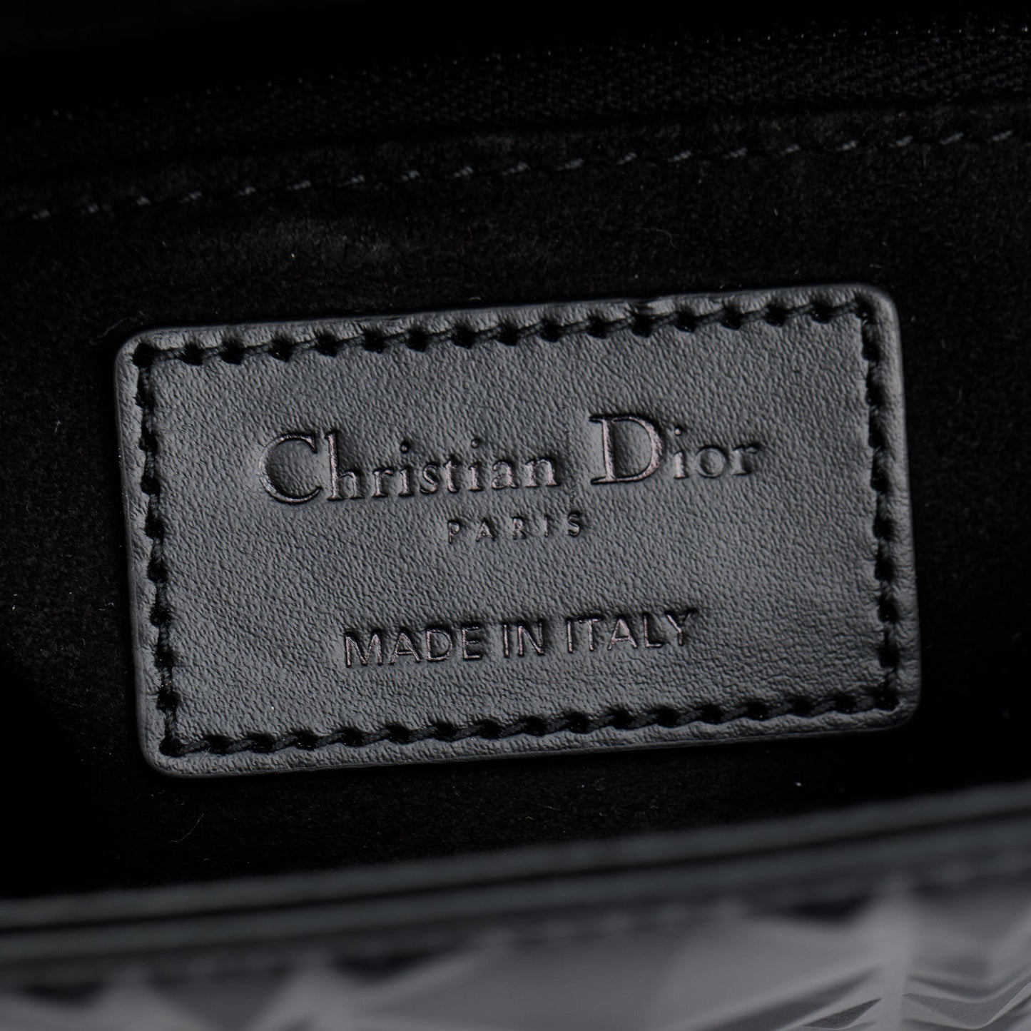 Christian Dior 2022 Black Diamond Motif Cannage Leather Small Lady Dior My Abcdior Bag