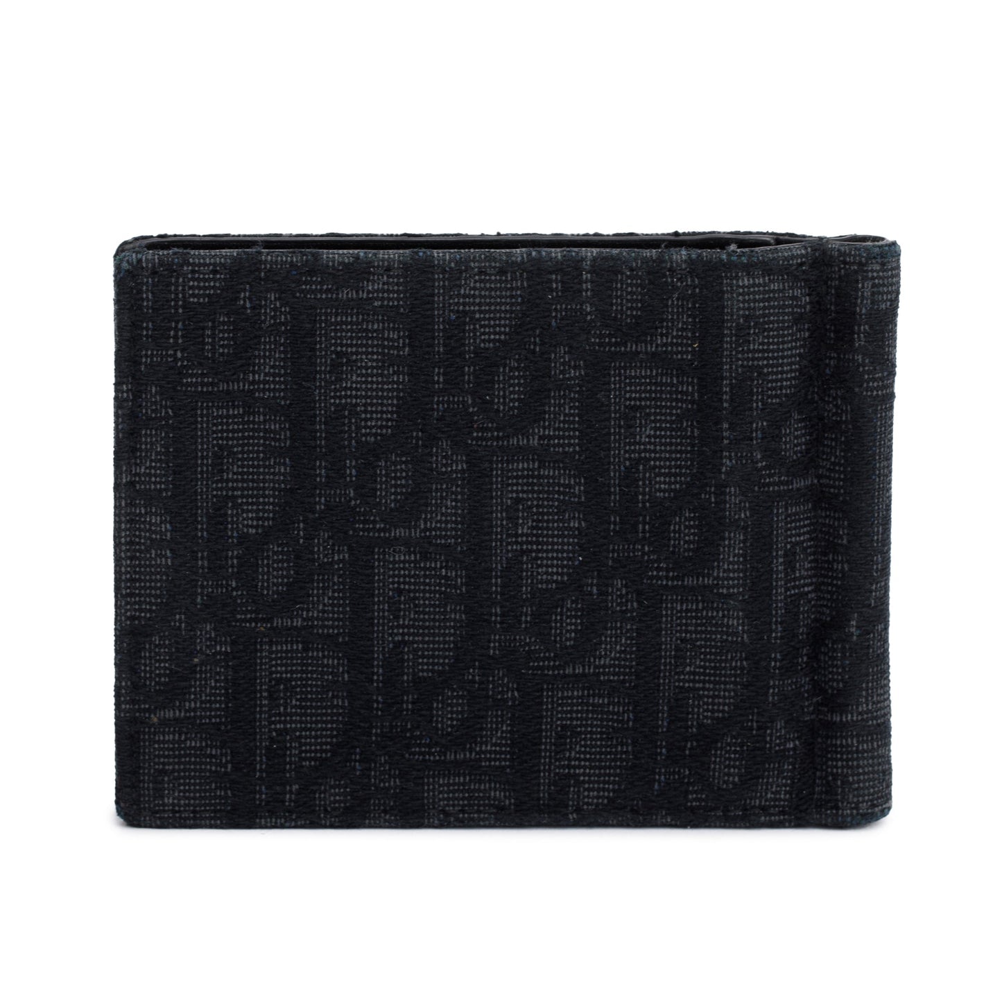 Christian Dior 2022 Black Dior Oblique Jacquard Wallet with Bill Clip