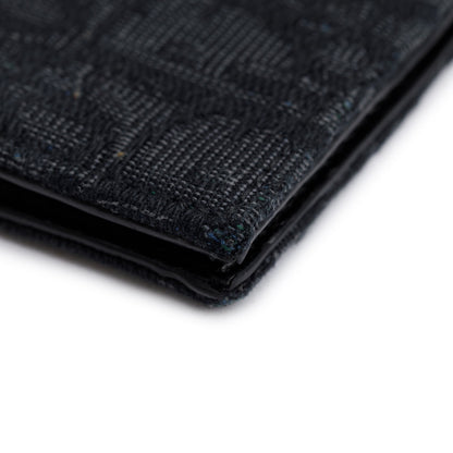 Christian Dior 2022 Black Dior Oblique Jacquard Wallet with Bill Clip