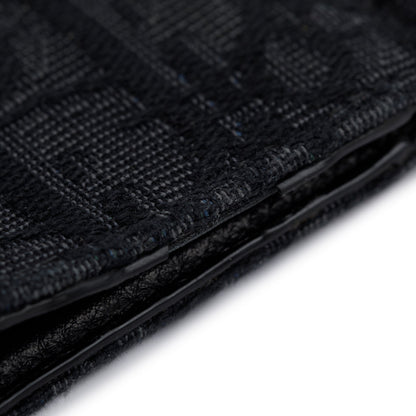 Christian Dior 2022 Black Dior Oblique Jacquard Wallet with Bill Clip