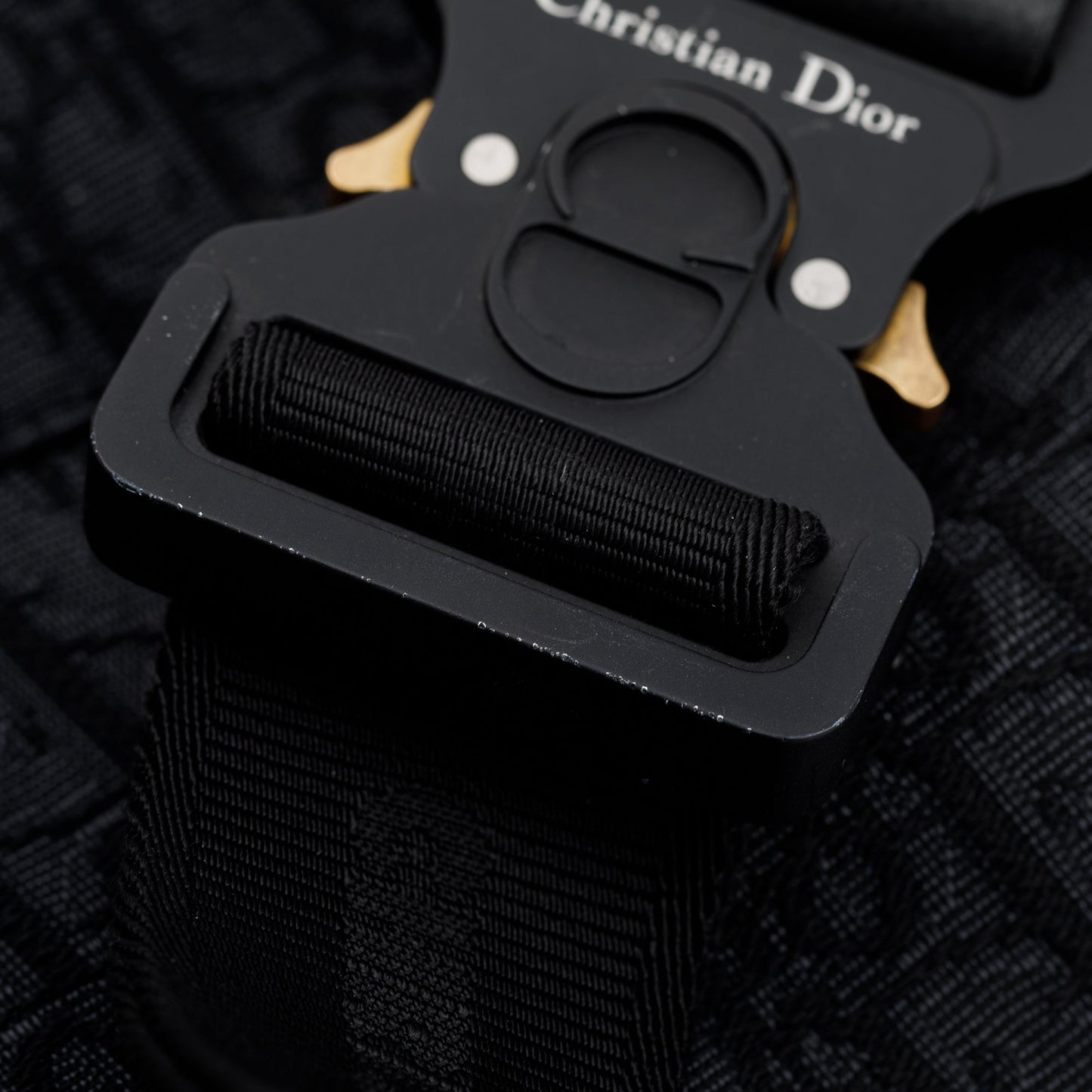 Christian Dior 2022 Black Oblique Jacquard Saddle Bag