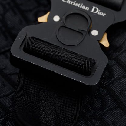 Christian Dior 2022 Black Oblique Jacquard Saddle Bag