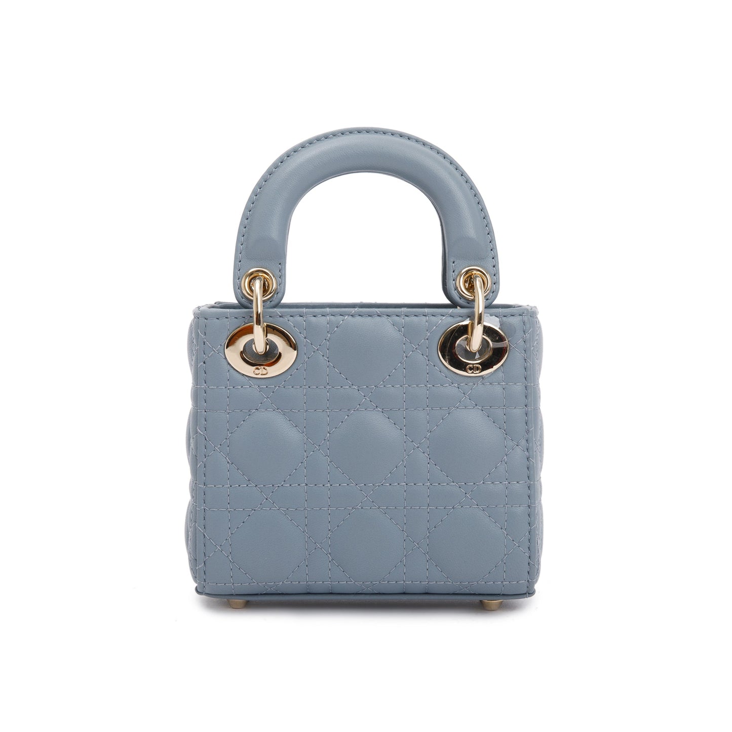 Christian Dior 2022 Blue Cannage Lambskin Leather Micro Lady Dior Bag