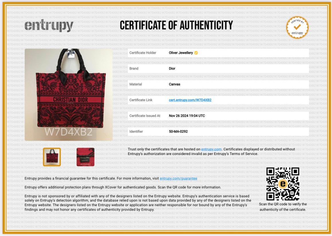Christian Dior 2022 Large Red and Black Toile de Jouy Embroidery Canvas Book Tote
