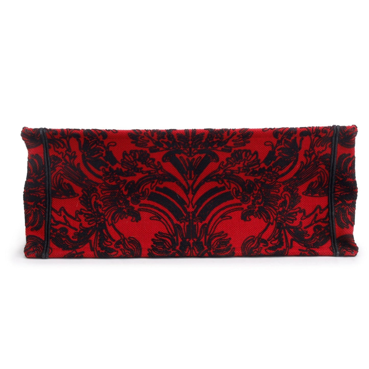 Christian Dior 2022 Large Red and Black Toile de Jouy Embroidery Canvas Book Tote