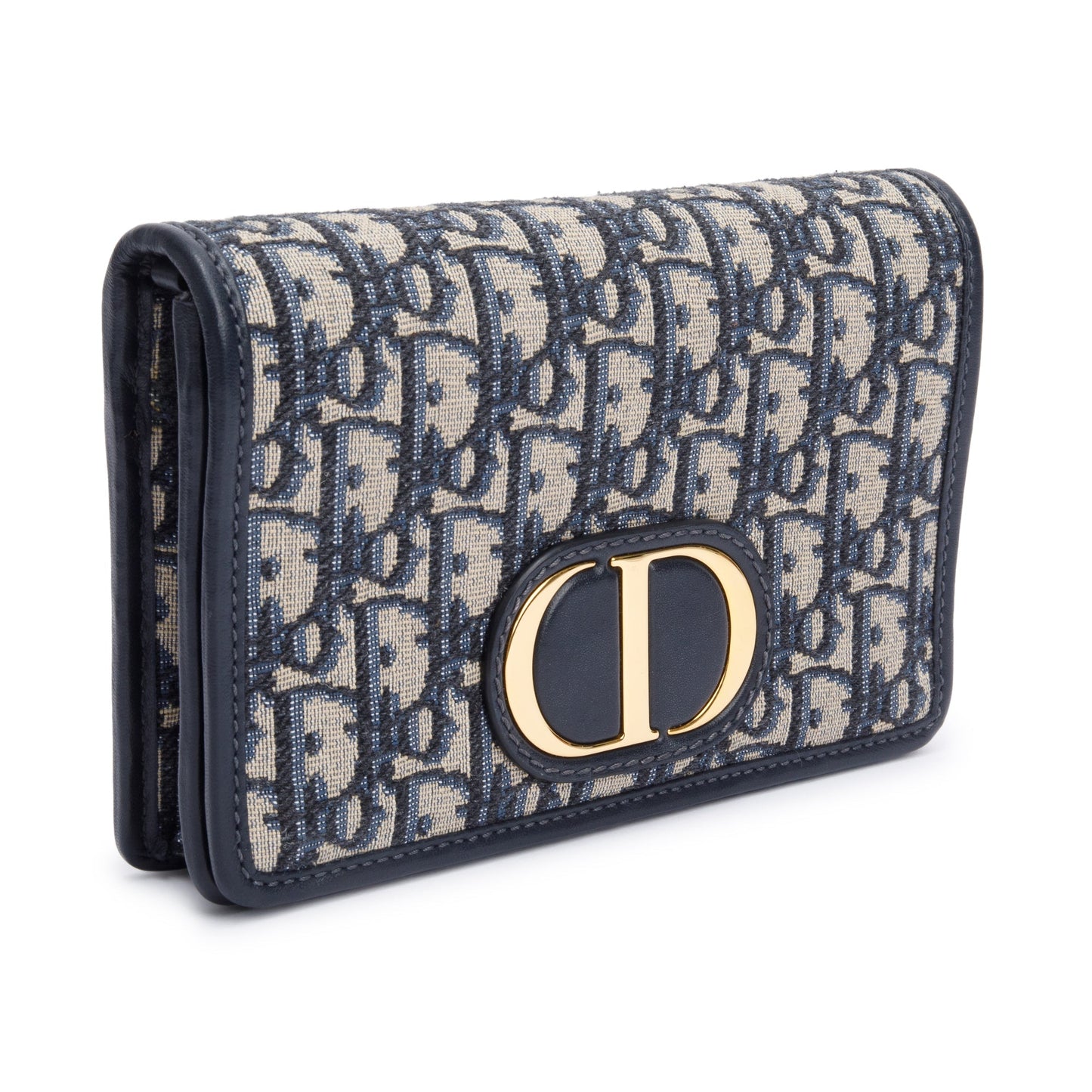 Christian Dior 2022 Navy Oblique 30 Montaigne 2-In-1 Pouch Bag