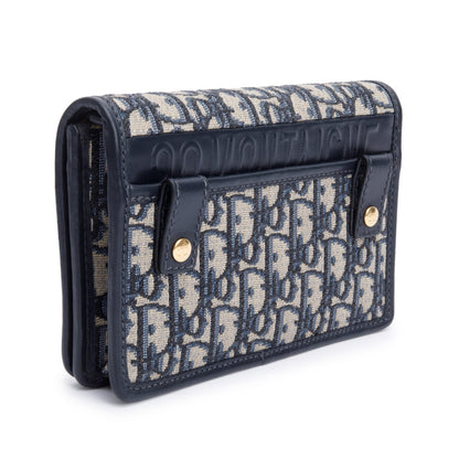 Christian Dior 2022 Navy Oblique 30 Montaigne 2-In-1 Pouch Bag
