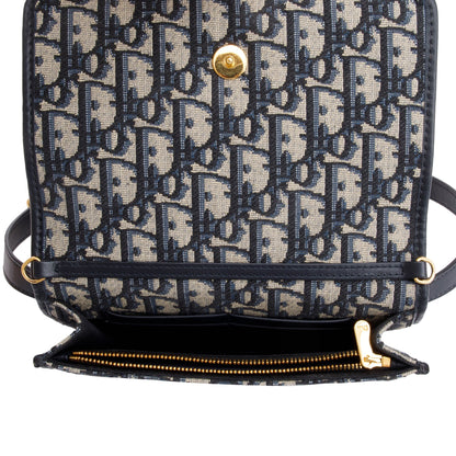 Christian Dior 2022 Navy Oblique 30 Montaigne 2-In-1 Pouch Bag