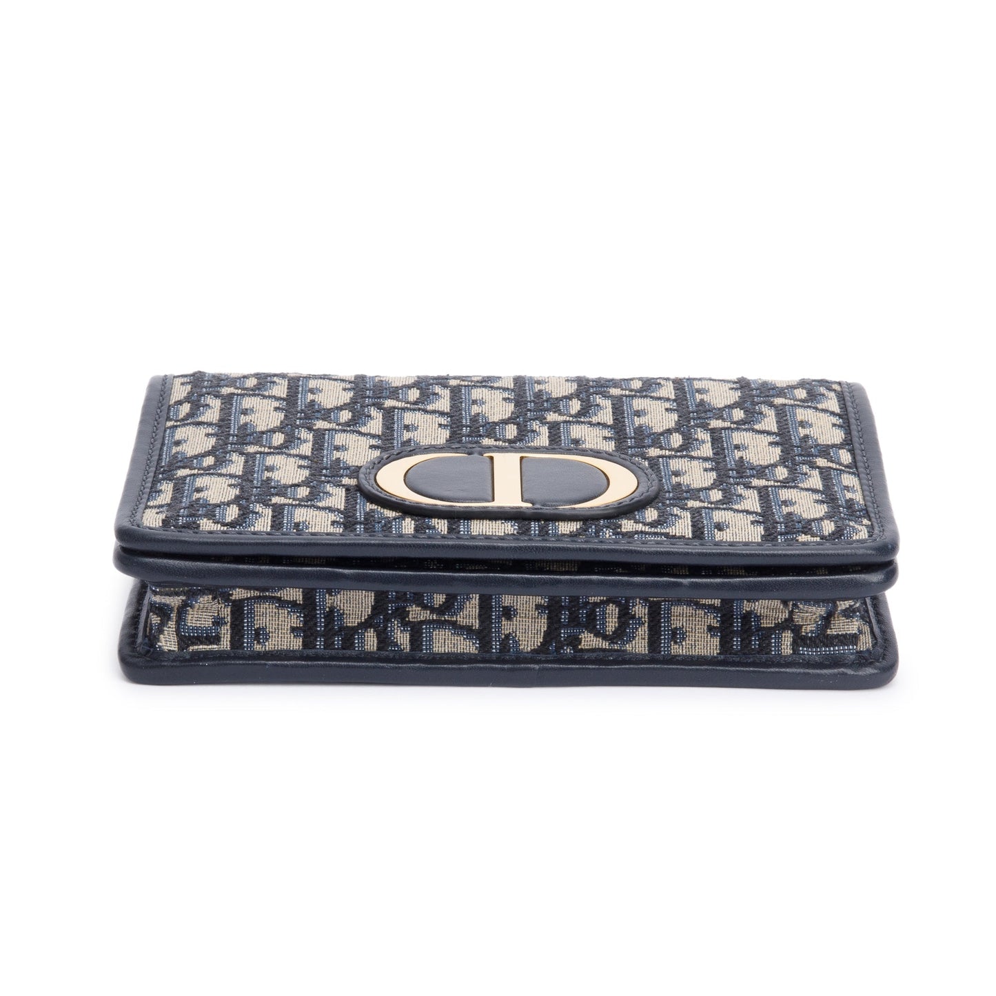 Christian Dior 2022 Navy Oblique 30 Montaigne 2-In-1 Pouch Bag