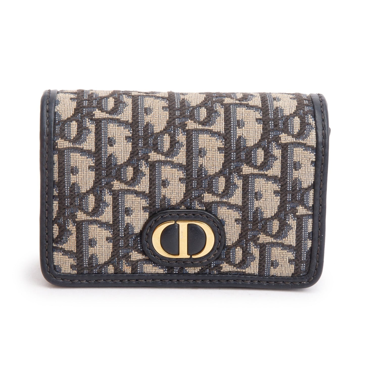 Christian Dior 2022 Navy Oblique Nano 30 Montaigne 2-In-1 Pouch Bag