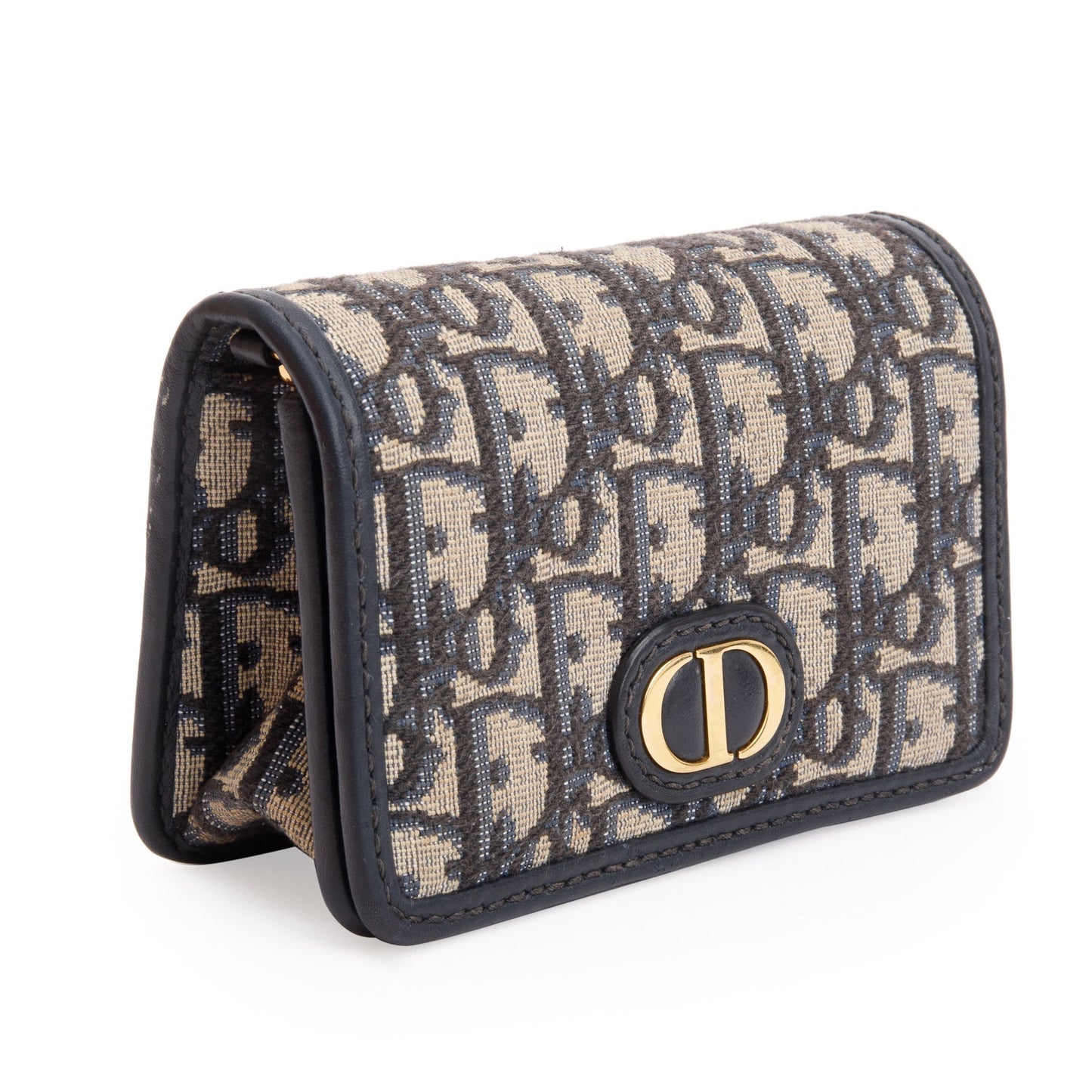 Christian Dior 2022 Navy Oblique Nano 30 Montaigne 2-In-1 Pouch Bag