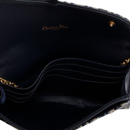 Christian Dior 2022 Oblique Long Saddle Wallet on Chain