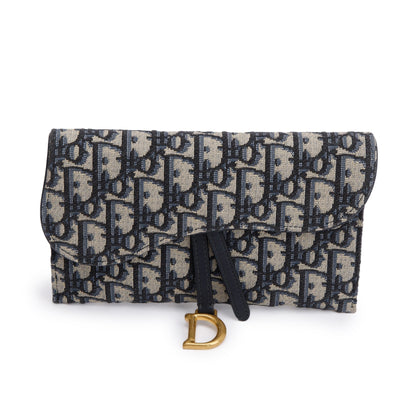 Christian Dior 2022 Oblique Long Saddle Wallet on Chain
