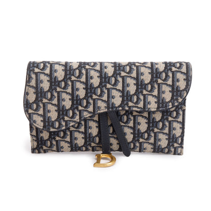 Christian Dior 2022 Oblique Long Saddle Wallet on Chain