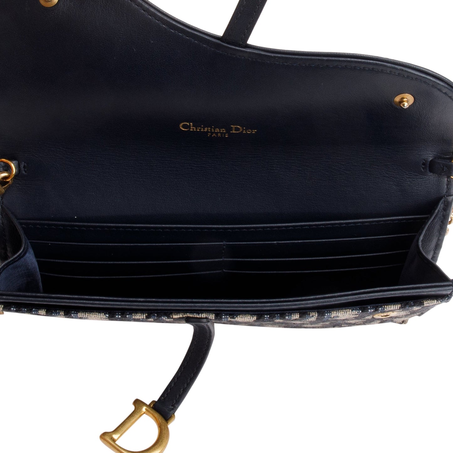 Christian Dior 2022 Oblique Long Saddle Wallet on Chain