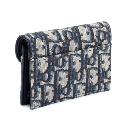 Christian Dior 2022 Oblique Saddle Bloom Flap Card Holder