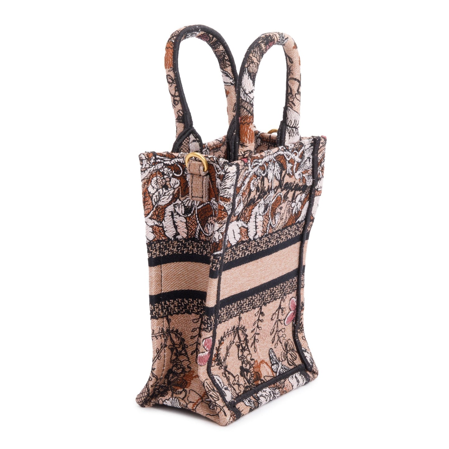 Christian Dior 2022 Pink Jardin Magique Embroidered Mini Vertical Book Tote