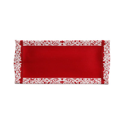 Christian Dior 2022 Red & White Bandana Embroidery Medium Book Tote