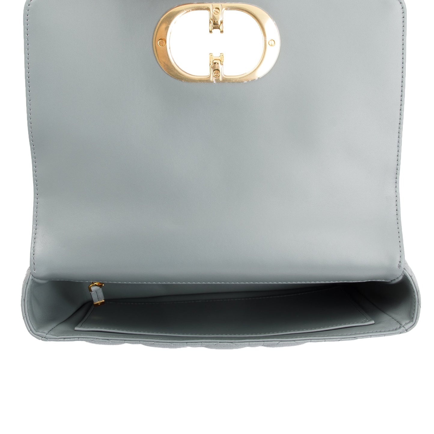 Christian Dior 2022 Stone Gray Supple Cannage Calfskin Leather Medium Dior Caro Bag