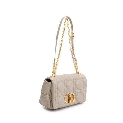 Christian Dior 2022 Taupe Supple Cannage Calfskin Leather Medium Dior Caro Bag