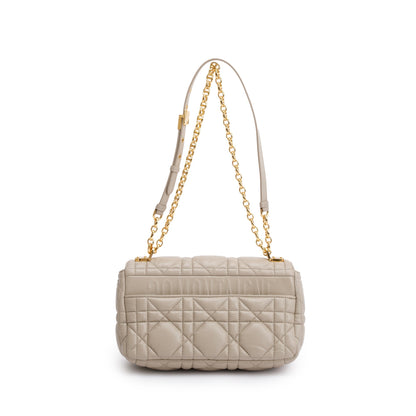 Christian Dior 2022 Taupe Supple Cannage Calfskin Leather Medium Dior Caro Bag