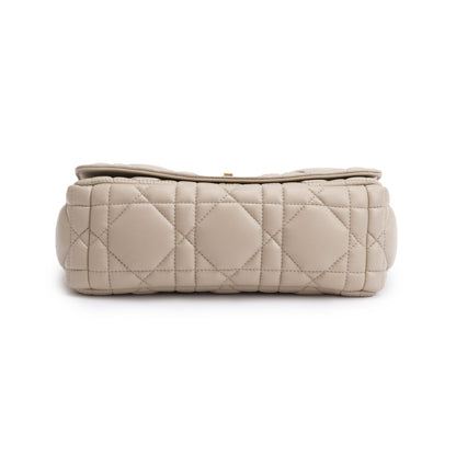 Christian Dior 2022 Taupe Supple Cannage Calfskin Leather Medium Dior Caro Bag
