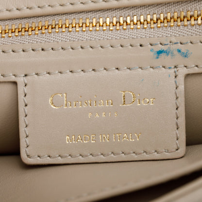 Christian Dior 2022 Taupe Supple Cannage Calfskin Leather Medium Dior Caro Bag