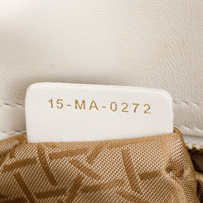 Christian Dior 2022 White Cannage Lambskin Leather Small Lady Dior My AbCDior Bag