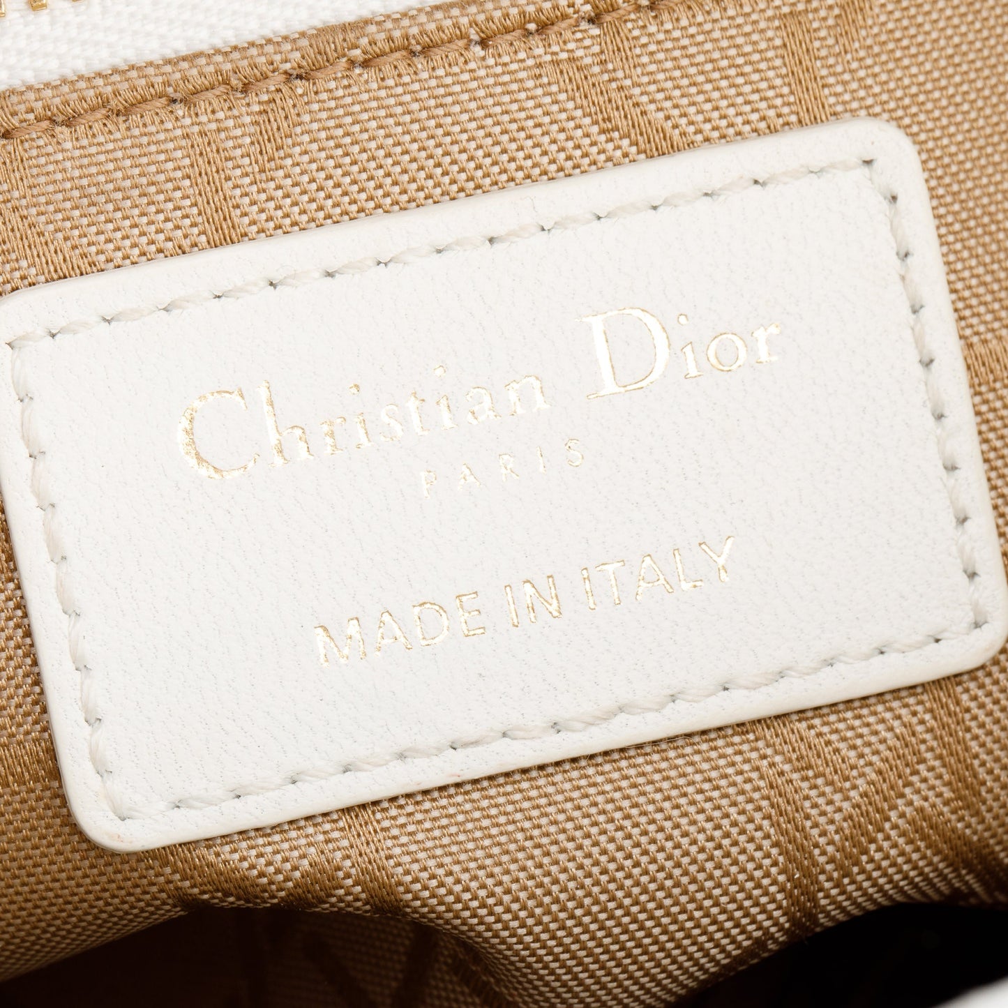 Christian Dior 2022 White Cannage Lambskin Leather Small Lady Dior My AbCDior Bag