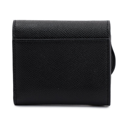 Christian Dior 2023 Black Leather Saddle Lotus Wallet