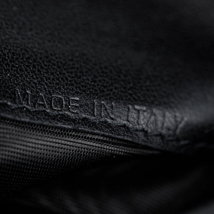 Christian Dior 2023 Black Leather Saddle Lotus Wallet