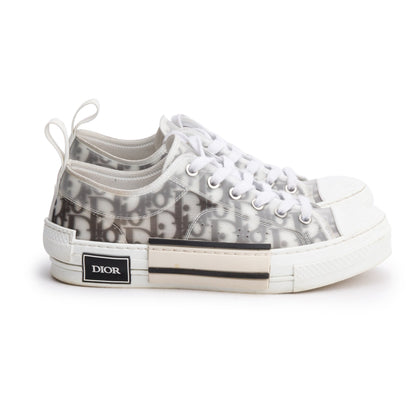Christian Dior 2023 Black/White Oblique Transparent Canvas B23 Low Sneakers, Size 38