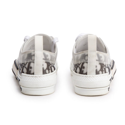 Christian Dior 2023 Black/White Oblique Transparent Canvas B23 Low Sneakers, Size 38