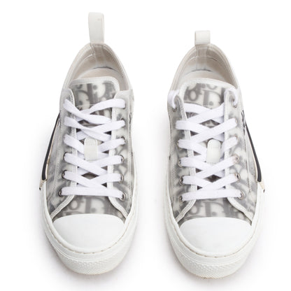 Christian Dior 2023 Black/White Oblique Transparent Canvas B23 Low Sneakers, Size 38