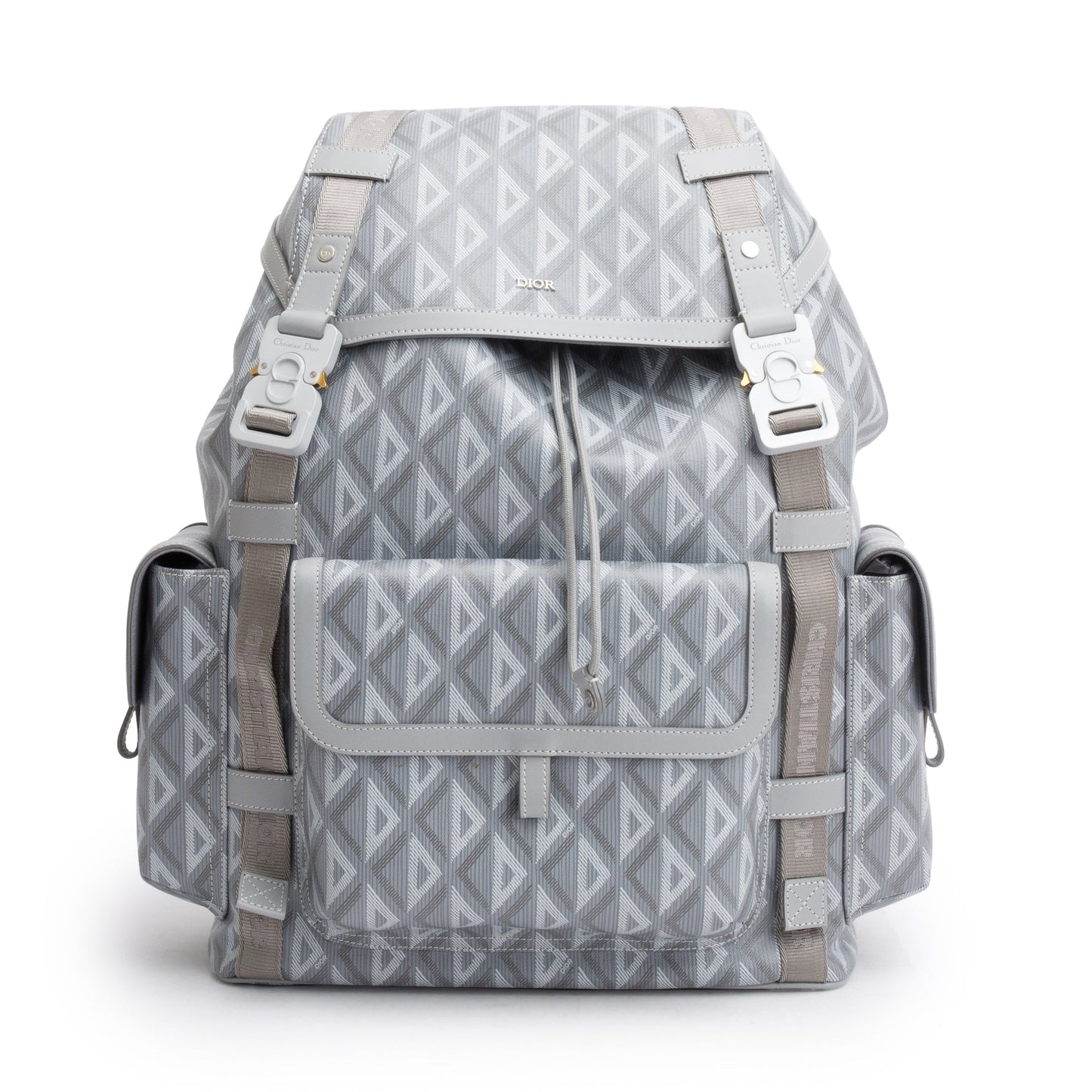 Christian Dior 2023 Grey Diamond Canvas Hit The Road Backpack
