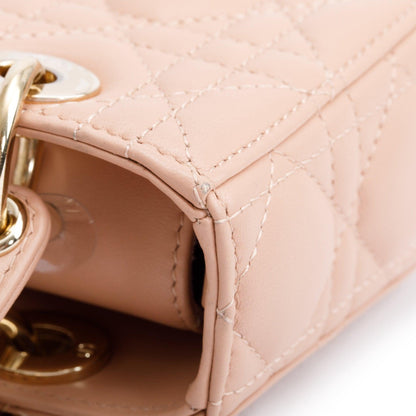 Christian Dior 2023 Rose Des Vents Cannage Lambskin Micro Lady D-Joy Bag