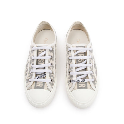 Christian Dior 2023 White/Grey Oblique Canvas Walk'N'Dior Sneakers, Size 36.5