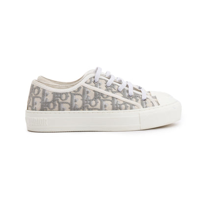 Christian Dior 2023 White/Grey Oblique Canvas Walk'N'Dior Sneakers, Size 36.5