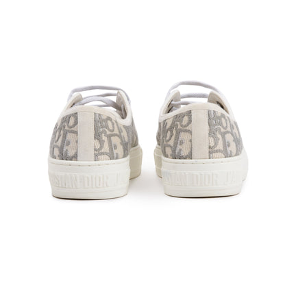 Christian Dior 2023 White/Grey Oblique Canvas Walk'N'Dior Sneakers, Size 36.5
