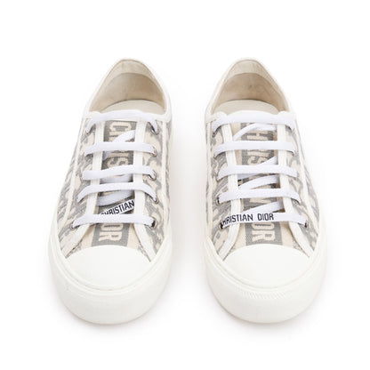 Christian Dior 2023 White/Grey Oblique Canvas Walk'N'Dior Sneakers, Size 36.5
