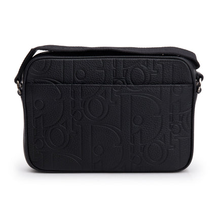 Christian Dior 2024 Black Leather Rider 2.0 Zipped Messenger Bag