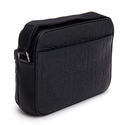 Christian Dior 2024 Black Leather Rider 2.0 Zipped Messenger Bag