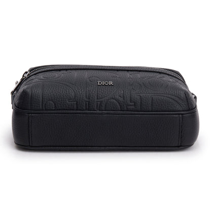 Christian Dior 2024 Black Leather Rider 2.0 Zipped Messenger Bag