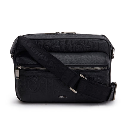 Christian Dior 2024 Black Leather Rider 2.0 Zipped Messenger Bag