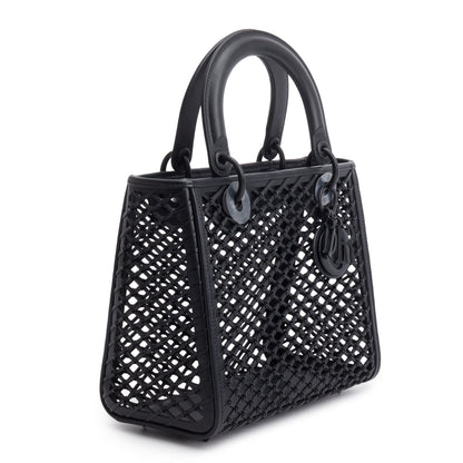 Christian Dior 2024 Black Leather So Black Medium Lady Dior Bag