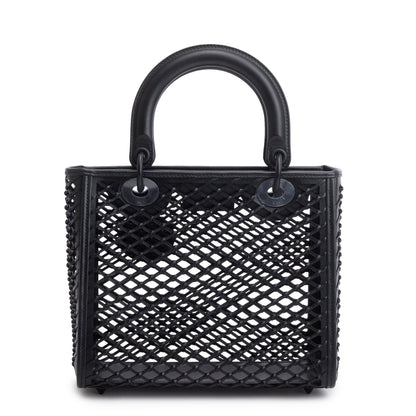 Christian Dior 2024 Black Leather So Black Medium Lady Dior Bag