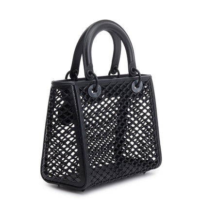 Christian Dior 2024 Black Leather So Black Medium Lady Dior Bag