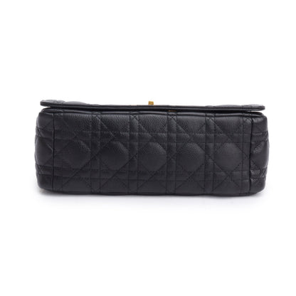 Christian Dior 2024 Black Supple Cannage Calfskin Leather Medium Dior Caro Bag