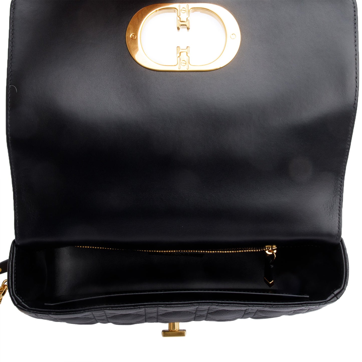 Christian Dior 2024 Black Supple Cannage Calfskin Leather Medium Dior Caro Bag
